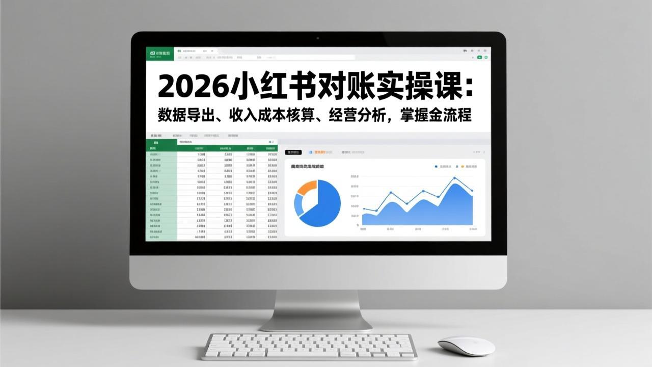 2026小红书对账实操课:数据导出、收入成本核算、经营分析,掌握全流程-生财