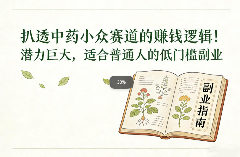 扒透中药小众赛道的賺米逻辑，潜力巨大，适合普通人的低门槛副业-生财