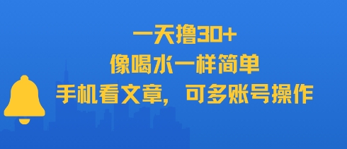 一天撸30+，像喝水一样简单，手机看文章，可多账号操作-生财