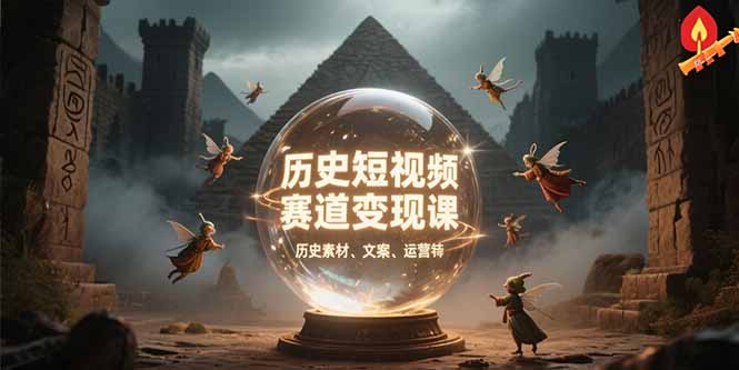 历史短视频赛道变现课,百集素材库应用,文案剪辑技巧,账号运营全案-生财
