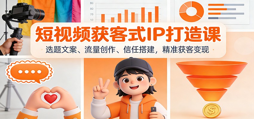 短视频获客式IP打造课：选题文案、流量创作、信任搭建，精准获客变现-生财