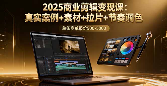 2025商业剪辑变现课:真实案例+素材+拉片+节奏调色,单条商单报价500-5000-生财