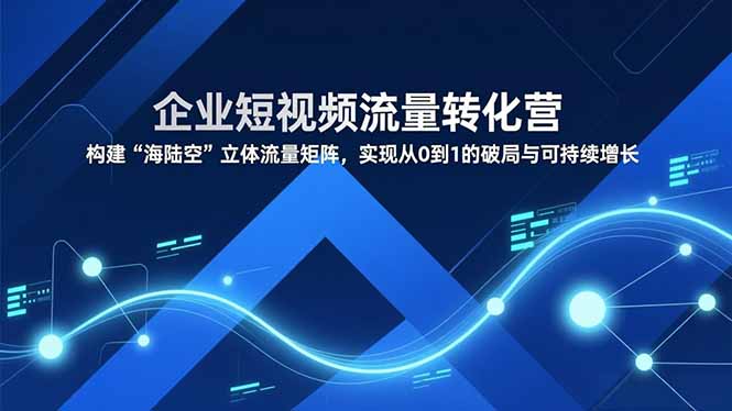 企业短视频流量转化营，构建“海陆空”立体流量矩阵，实现从0到1的破局与可持续增长-生财