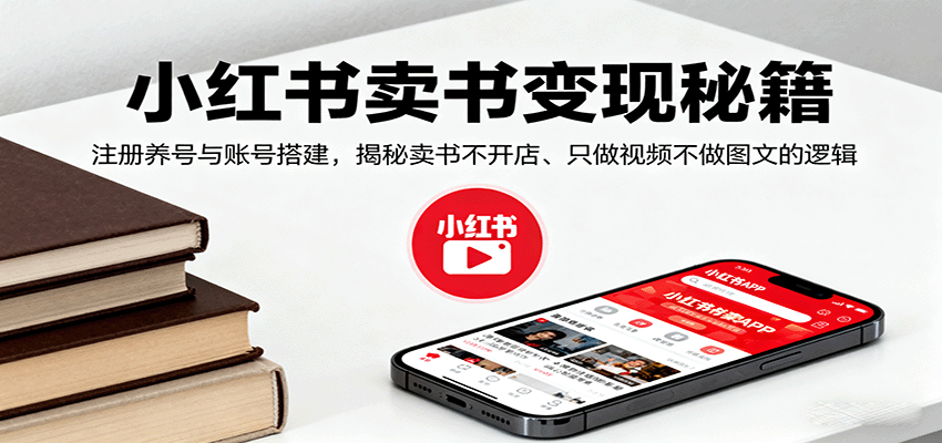 小红书卖书变现秘籍，注册养号与账号搭建，揭秘卖书不开店、只做视频不做图文的逻辑-生财