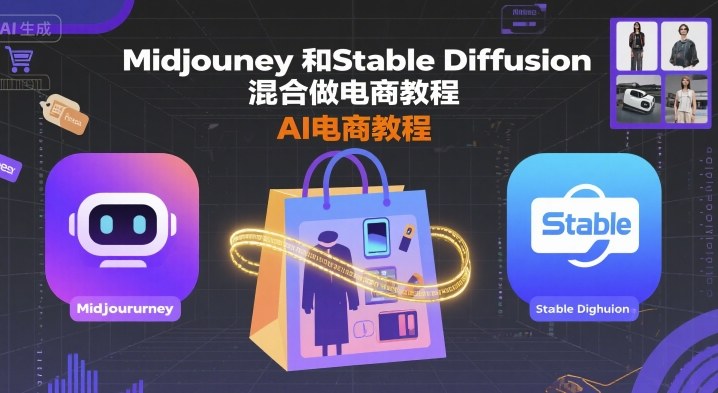 Midjourney和Stable Diffusion混合做电商教程-ai电商教程-生财