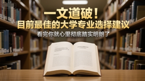 付费文章：一文道破！目前最佳的大学专业选择建议，看完你就心里彻底踏实明朗了-生财