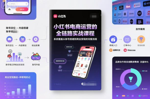 小红书电商运营的全链路实战课程,系统覆盖从账号搭建到商业变现的完整流程-生财