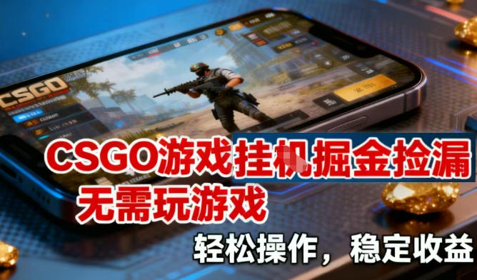CSGO游戏挂G掘金捡漏，不需要玩游戏，操作简单，收益稳定【揭秘】-生财