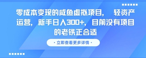 零成本变现的咸鱼虚拟项目, 轻资产运营,新手日入3张+,目前没有项目的老铁正合适-生财
