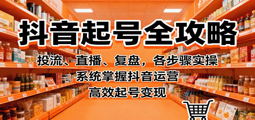 抖音起号全攻略,投流、直播、复盘,各步骤实操,系统掌握抖音运营,高效起号变现-生财