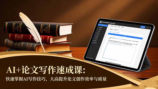 AI+论文写作速成课：快速掌握AI写作技巧，大幅提升论文创作效率与质量-生财