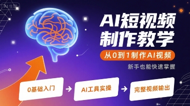 AI短视频制作教学，从0到1制作AI视频-生财