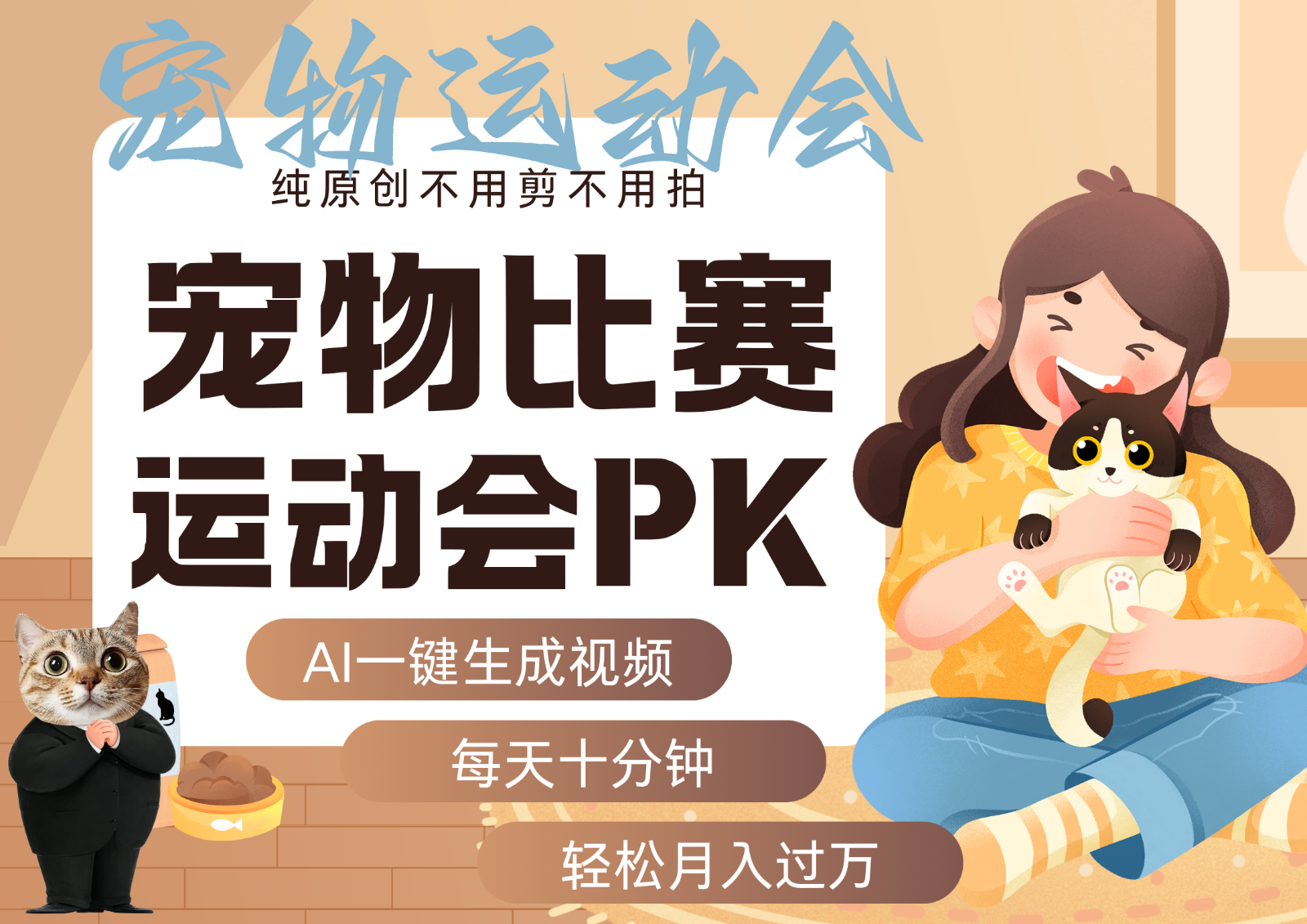 AI萌宠运动员跳水 射击 篮球 足球比赛 每天十分钟 附详细提示词文案库 代替做…-生财