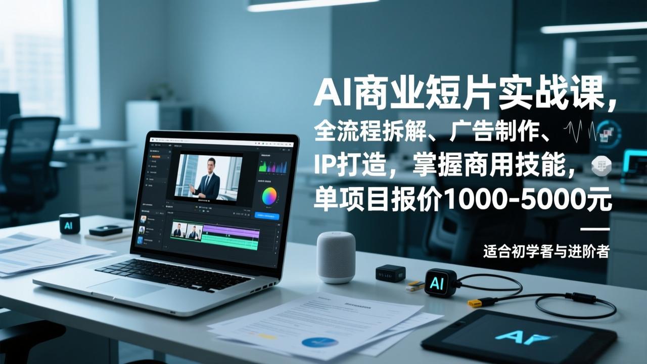 AI商业短片实战课，全流程拆解、广告制作、IP打造，掌握商用技能，单项目报价1000-5000元-生财
