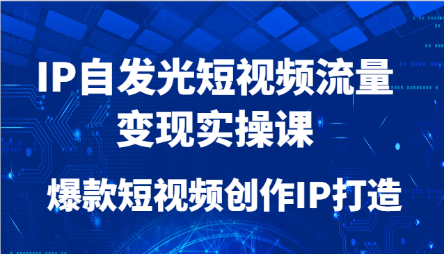IP自发光短视频流量变现实操课,爆款短视频创作IP打造-生财