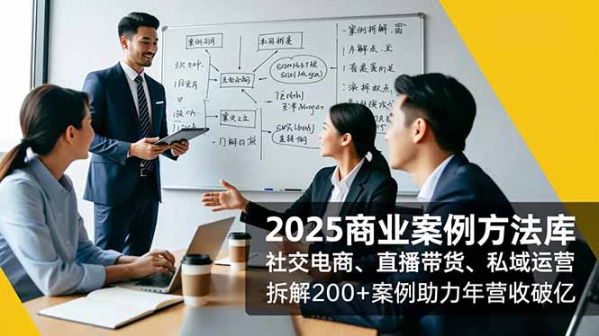 2025商业案例方法库，社交电商、直播带货、私域运营，拆解200+案例助力年营收破亿-生财
