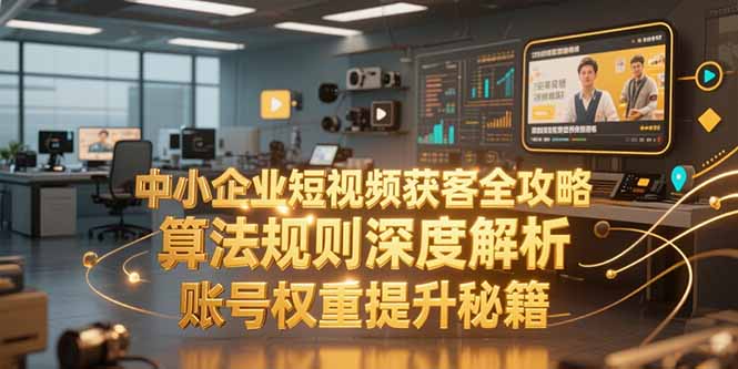 中小企业短视频获客全攻略,算法规则深度解析,账号权重提升秘籍-生财