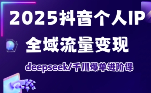 2025抖音个人IP全域流量变现进阶课,deepseek千川爆单进阶课-生财