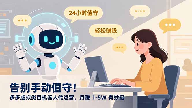 告别手动值守！多多虚拟类目机器人代运营，月赚 1-5W 有妙招-生财