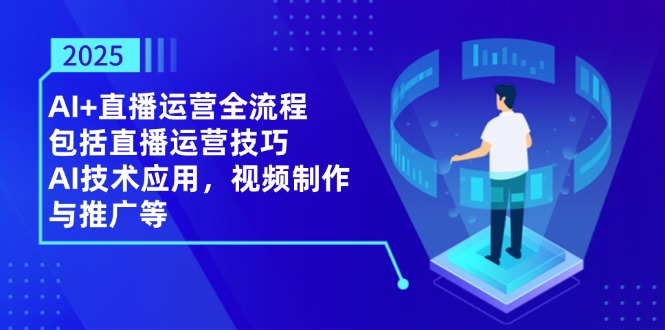 2025AI+直播运营全流程,包括直播运营技巧,AI技术应用,视频制作与推广等-生财
