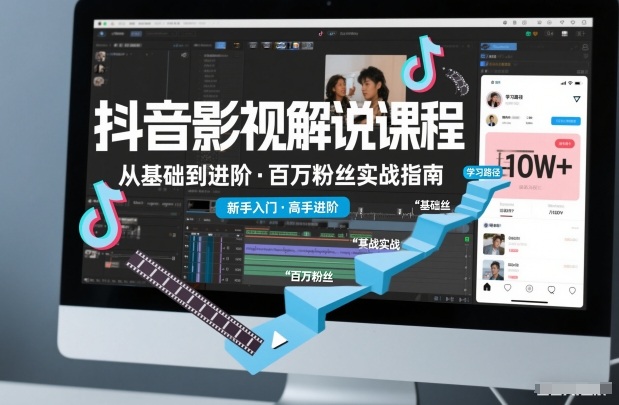 抖音百万粉丝影视解说课程,基础到进阶课,适合新手和进阶学习-生财