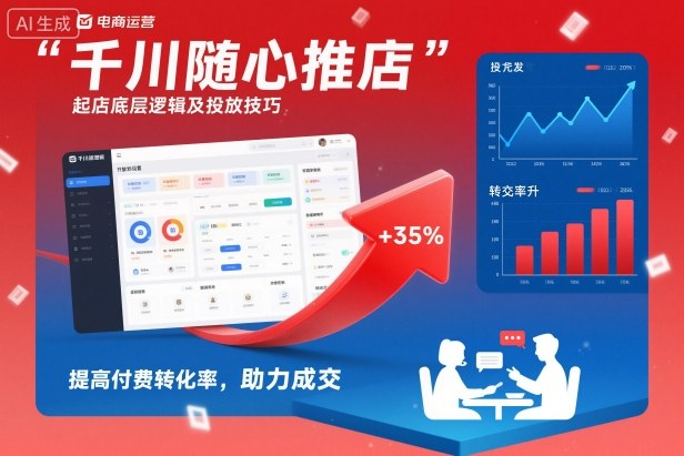 千川随心推起店底层逻辑及投放技巧,提高付费转化率,助力成交-生财