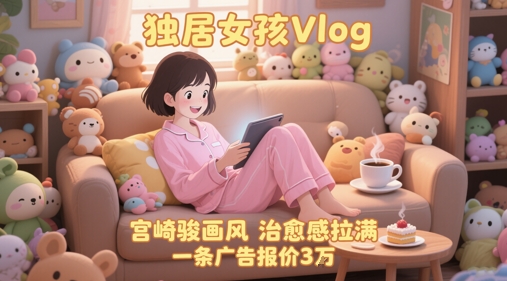 单个账号涨粉71W!用AI制作独居女孩Vlog,宫崎骏画风,治愈感拉满,一条广告报价3W-生财