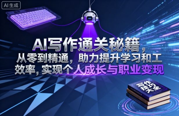AI写作通关秘籍,从零到精通,助力提升学习和工作效率,实现个人成长与职业变现-生财
