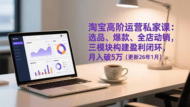 淘宝高阶运营私家课：选品、爆款、全店动销，三模块构建盈利闭环，月入破5万(更新26年1月-生财
